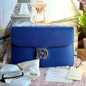 GUCCI Dollar Calfskin Medium Interlocking G